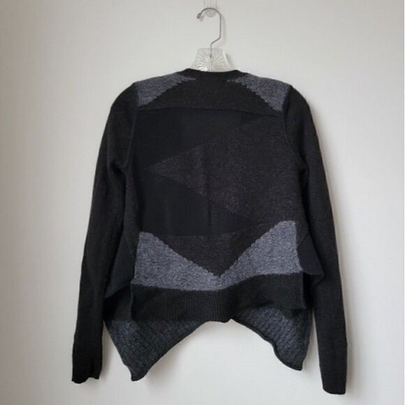 REVOLVE DUFFY Asymmetrical Open Wool Cardigan Sweater Black Gray Size Medium - Picture 9 of 9